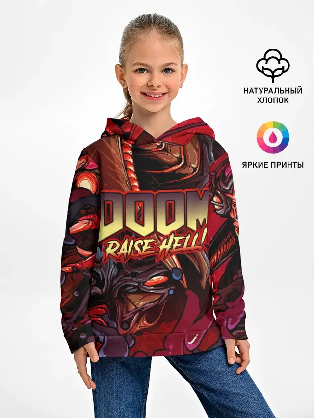 Детское худи с принтом «Дум — DOOM Eternal»