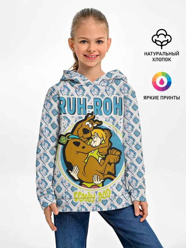 Детское худи с принтом «Скуби-Ду — Ruh-Roh!»