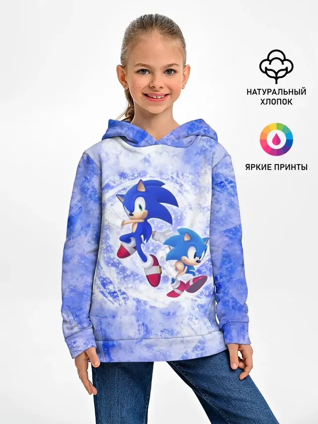 Детское худи с принтом «Classic Sonic»