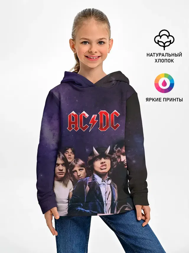 Детское худи с принтом «AC/DC»