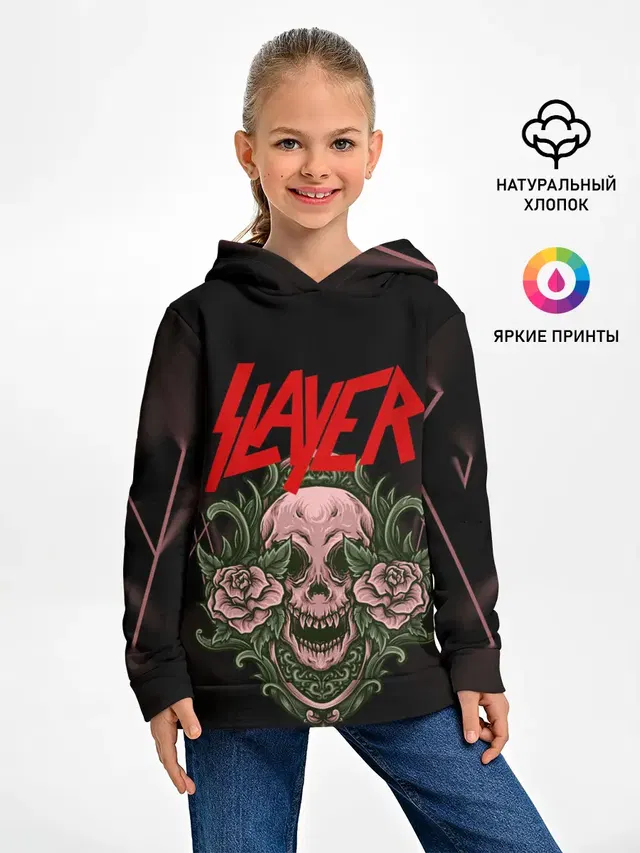 Детское худи с принтом «Slayer — УБИЙЦА»