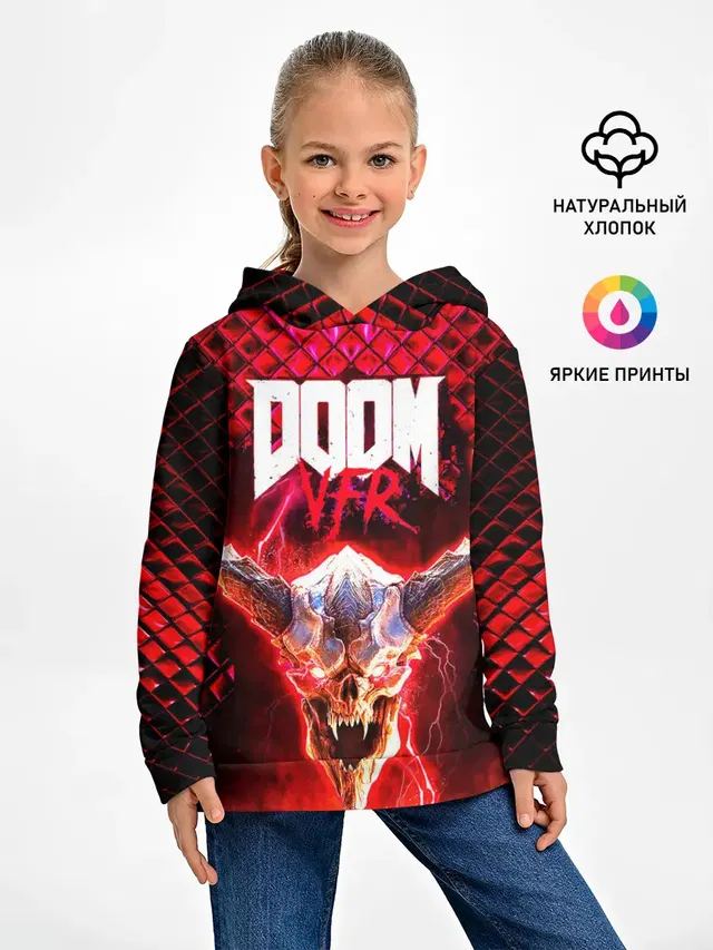 Детское худи с принтом «Дум — Doom Enternal»