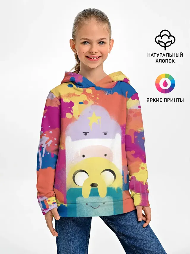 Детское худи с принтом «Время приключений — Adventure Time»