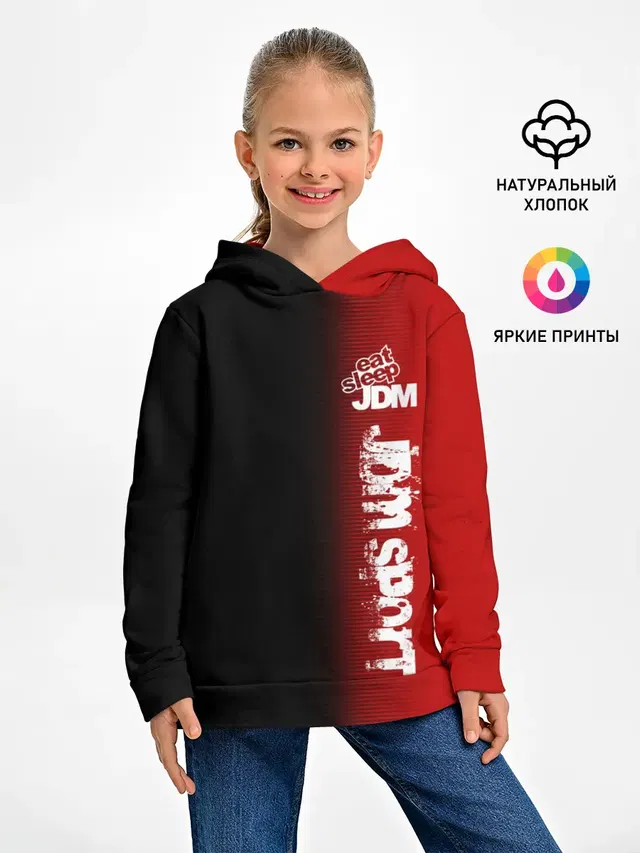 Детское худи с принтом «JDM Style — JDM SPORT»