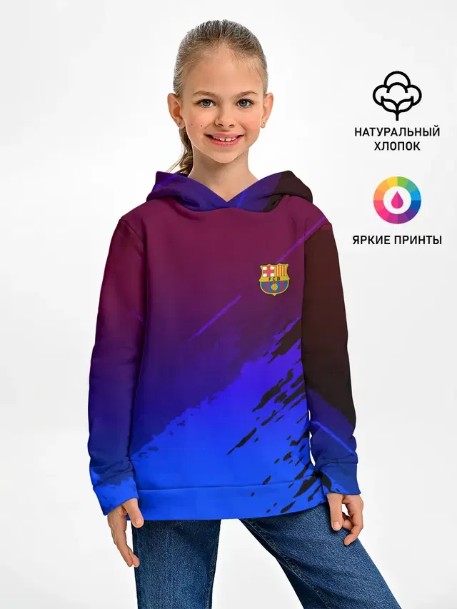 Детское худи с принтом «Барселона — FC Barcelona SPORT»