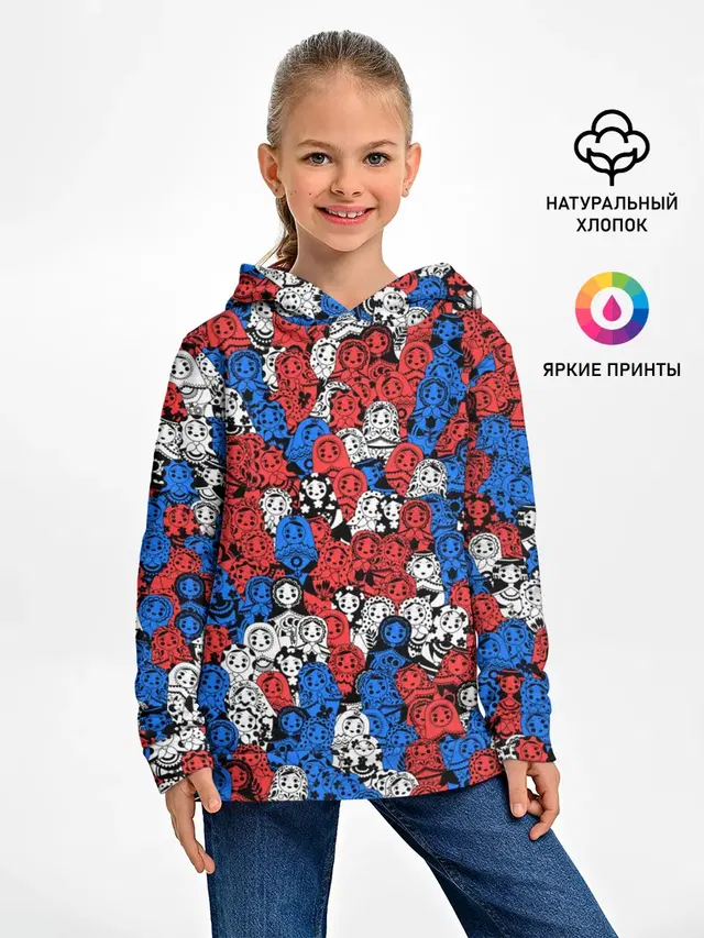 Бело-сине-красные матрёшки
