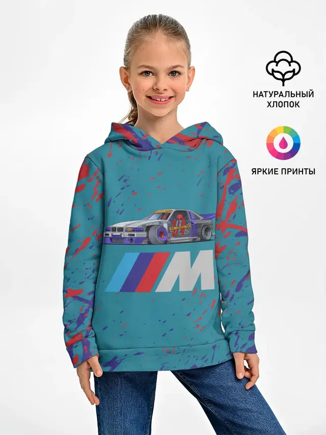 Детское худи с принтом «BMW — БЭХА КОРЧ»
