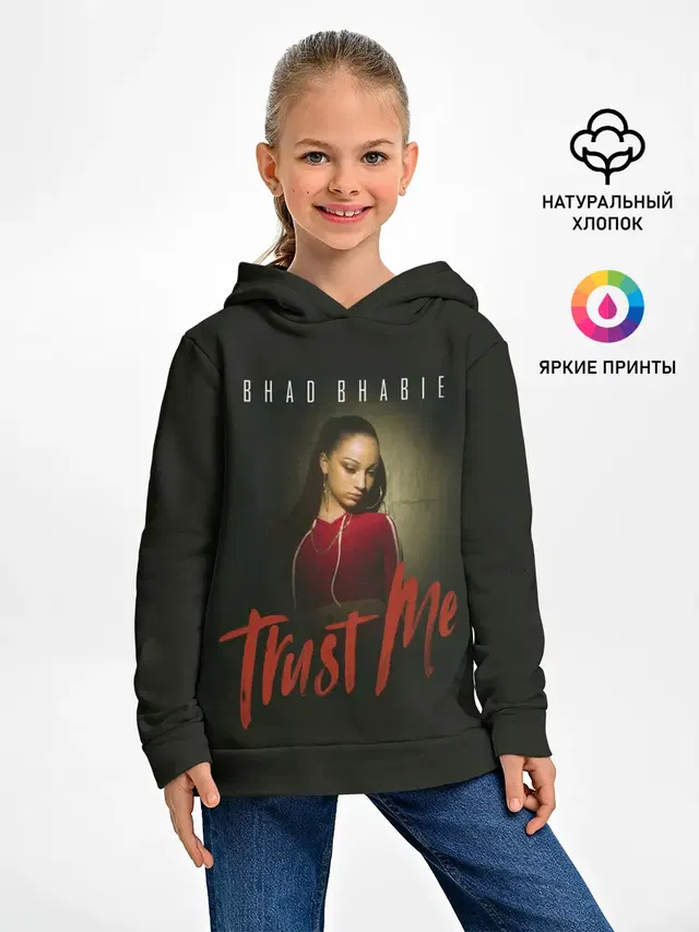Детское худи с принтом «Bhad Bhabie — Bhad Bhabie Trust me»