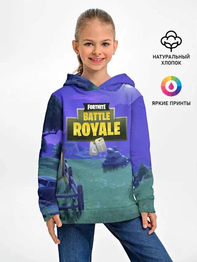 Детское худи с принтом «Фортнайт — Fortnite Night»