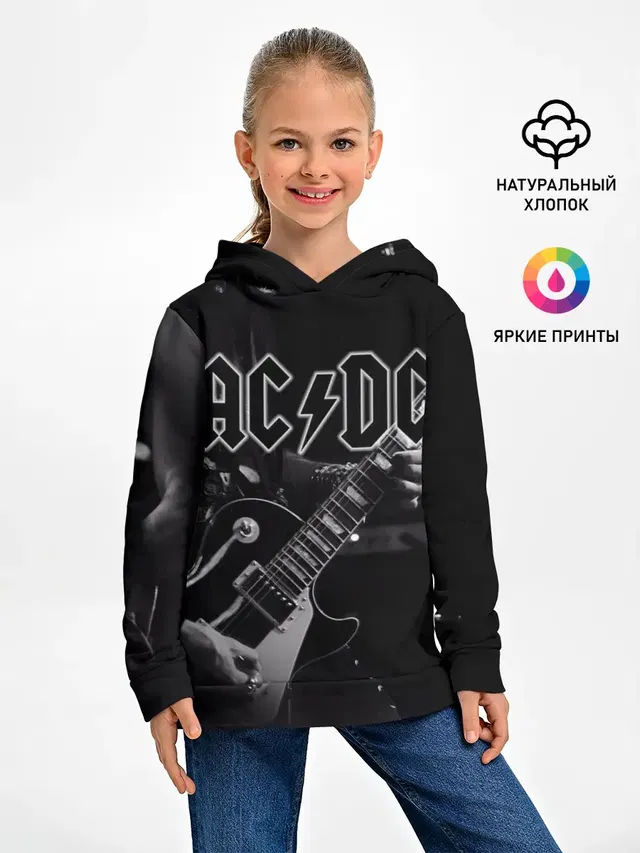 Детское худи с принтом «AC/DC»