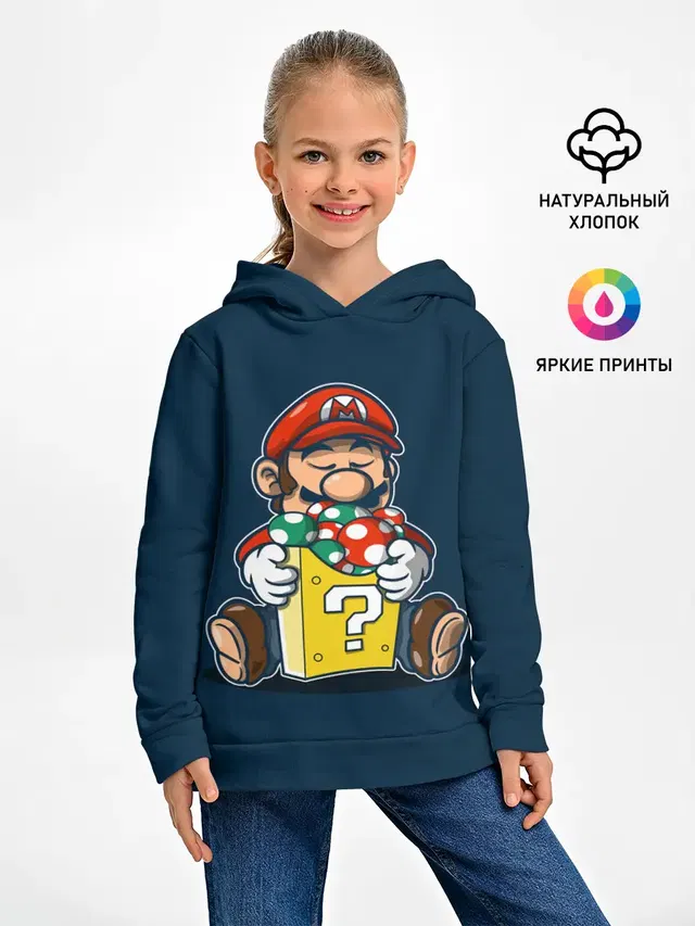 Детское худи с принтом «Super Mushroom»