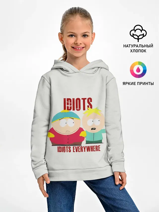 Детское худи с принтом «Idiots Everywhere — South Park»
