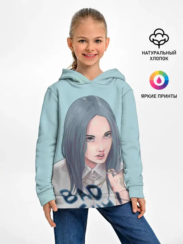 Детское худи с принтом «Billie Eilish»