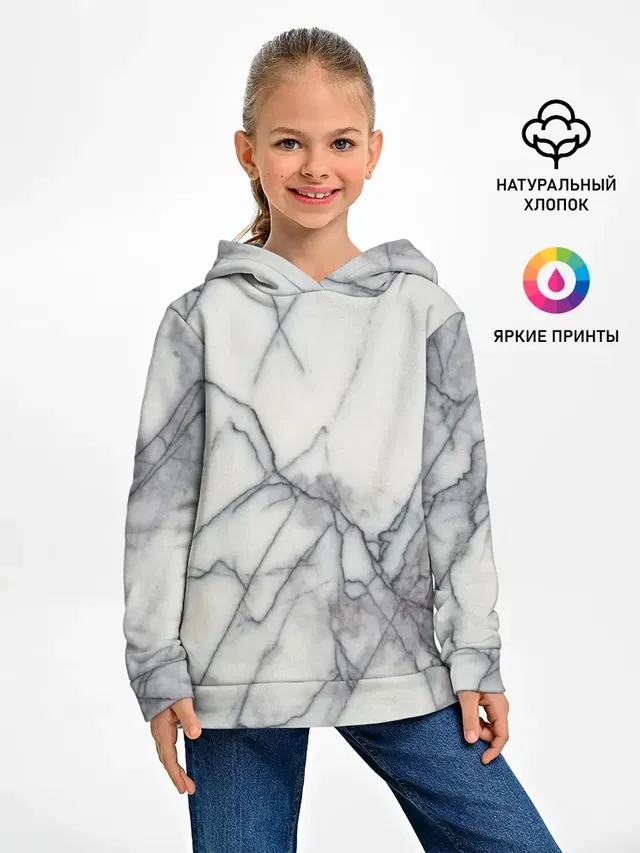 Детское худи с принтом «Marble — Мрамор»