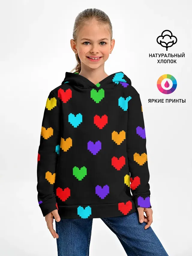 Детское худи с принтом «Undertale Heart»