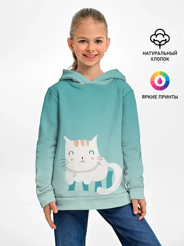 котик на подстилке