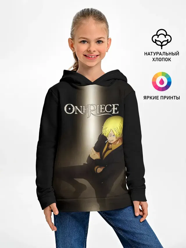 Детское худи с принтом «Ван Пис — Винсмок Санджи — One Piece. Большой куш»
