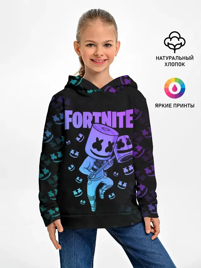 Детское худи с принтом «Фортнайт — FORTNITE MARSHMELLO»