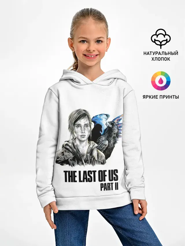 Детское худи с принтом «Raven — The last of US 2»