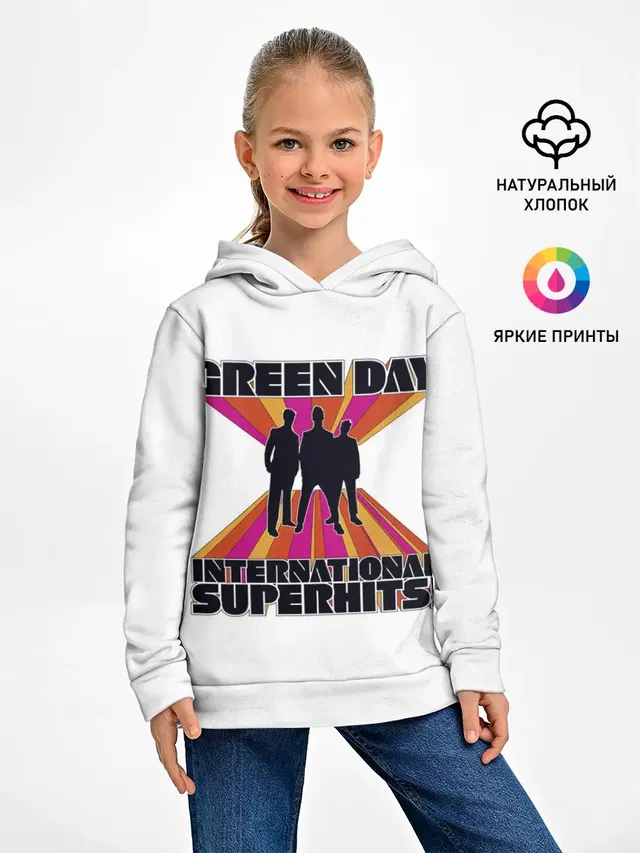 Детское худи с принтом «Green Day — International Superhits! Green Day»