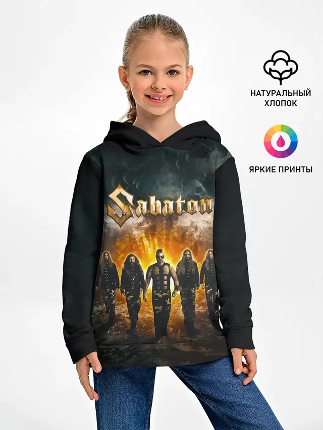 Детское худи с принтом «Heavy metal»
