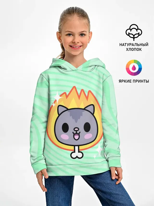 Детское худи с принтом «Toca Boca — Toca Boca Cat»