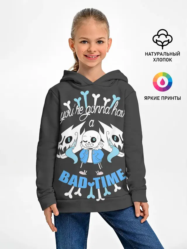 Детское худи с принтом «BAD Time»