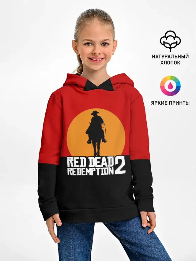 Детское худи с принтом «Cowboy — Red Dead Redemption 2»