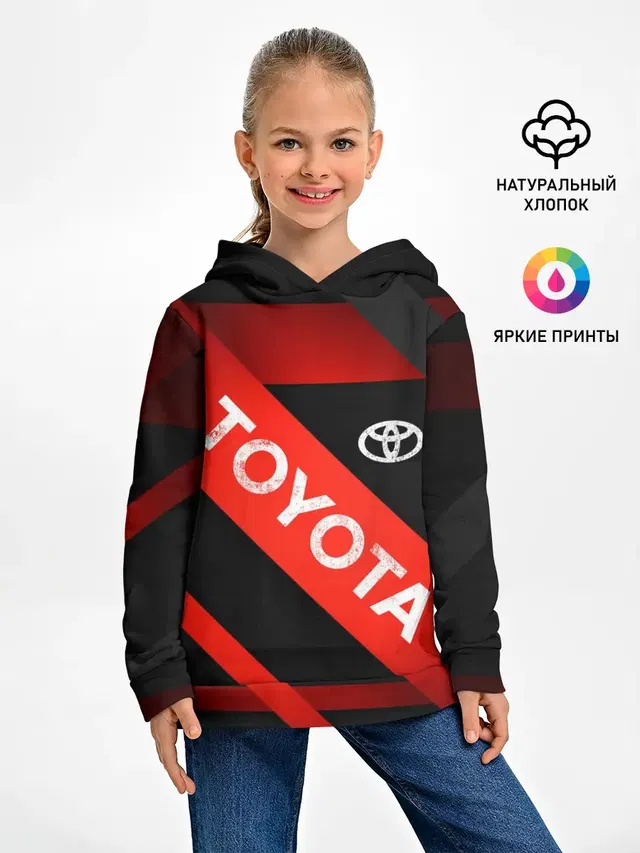 Детское худи с принтом «Тойота — TOYOTA LINES»