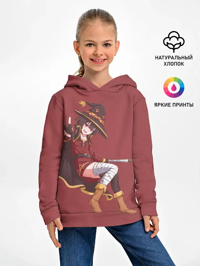 Детское худи с принтом «Megumin peace»