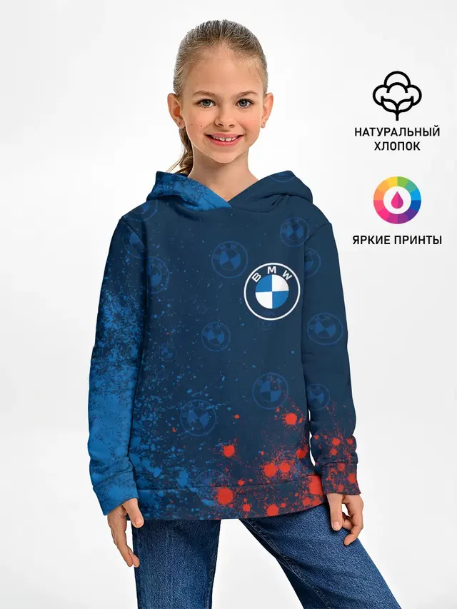 Детское худи с принтом «BMW»