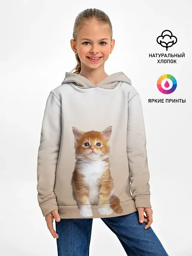 бело-рыжий котенок реализм