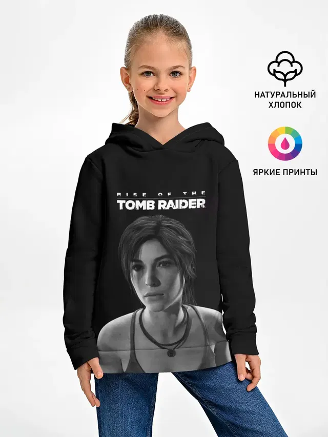 Детское худи с принтом «Lara Croft — Rise if The Tomb Raider»