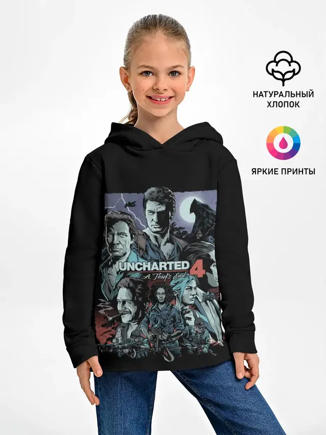 Детское худи с принтом «Uncharted — Uncharted 4»