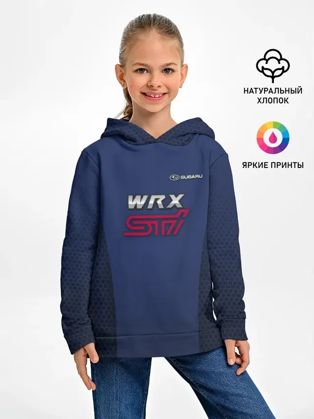 Детское худи с принтом «Subaru WRX STI»