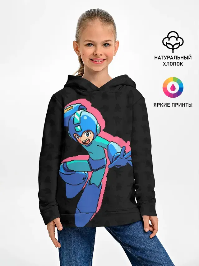 Детское худи с принтом «Retro Games — Mega Man»