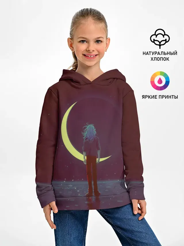 Детское худи с принтом «Crescent moon»