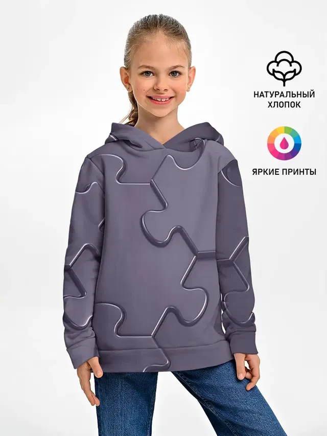 Детское худи с принтом «Популярные — Puzzles»