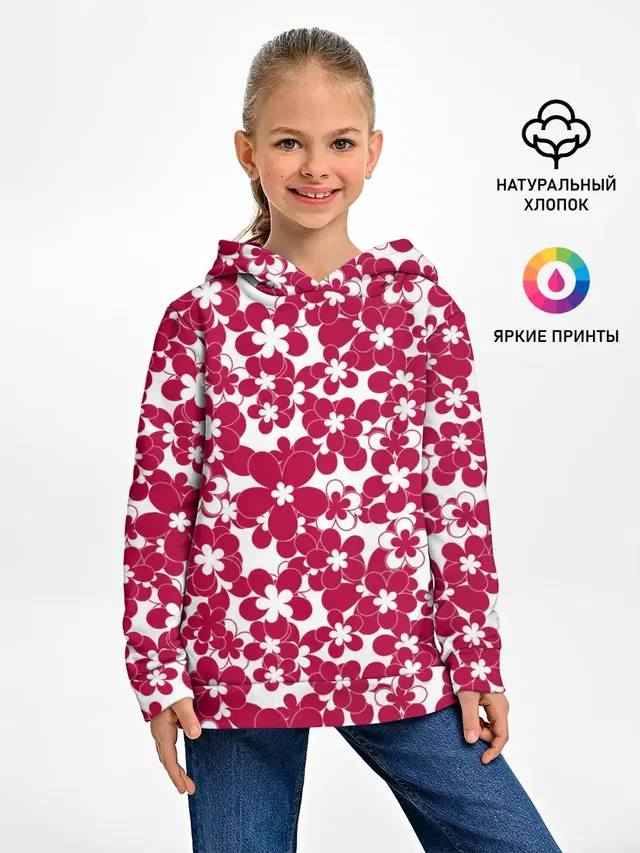 Бело-красный цветочный
