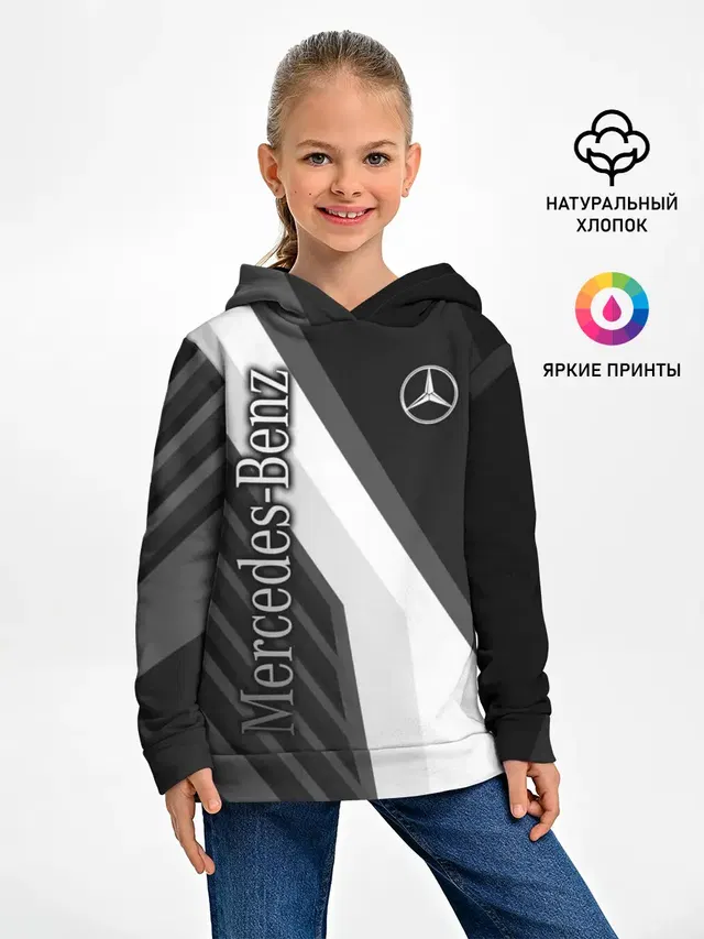 Детское худи с принтом «Merсedes — Mercedes-Benz»