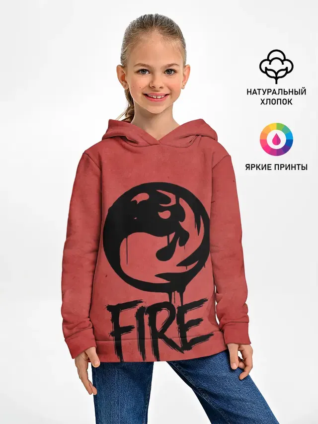 Детское худи с принтом «Magic:The Gathering — Emblems Fire»