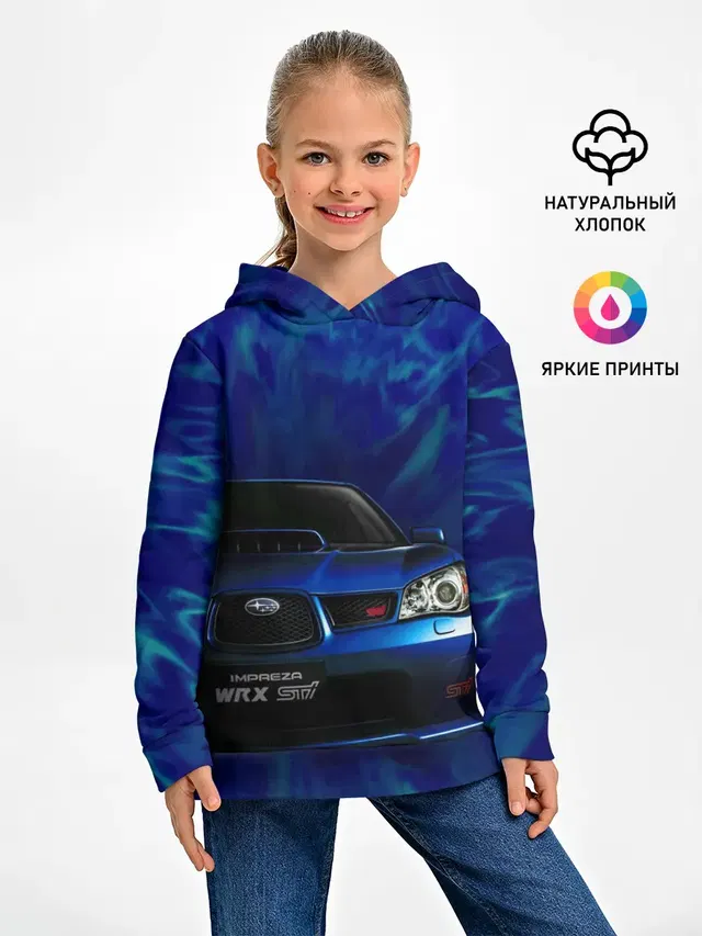 Детское худи с принтом «Subaru»