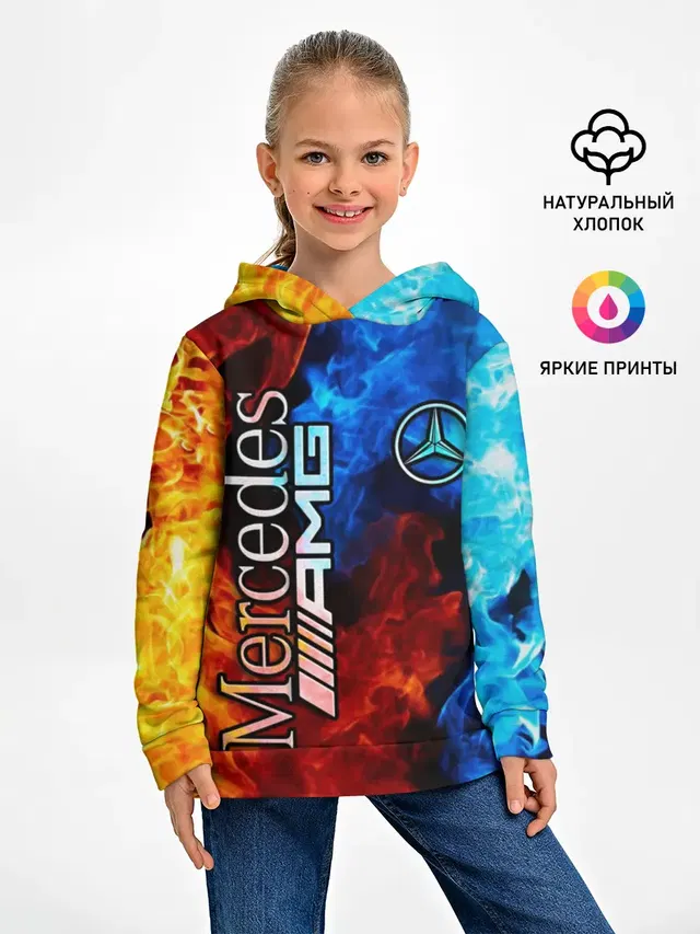 Детское худи с принтом «Merсedes — Mercedes»