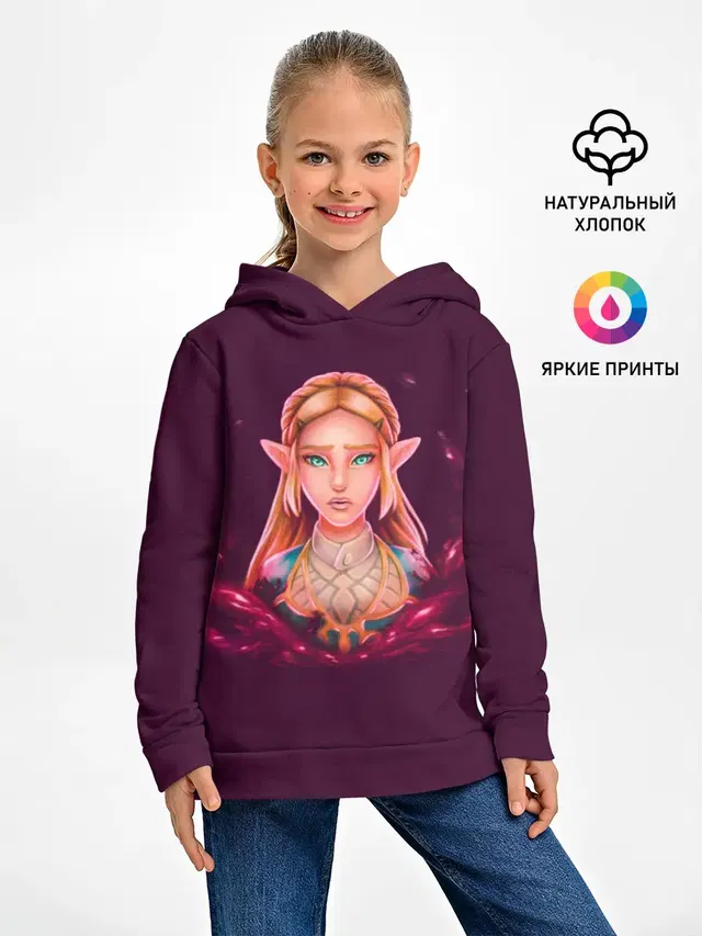 Детское худи с принтом «The Legend of Zelda — Принцесса Зельда»