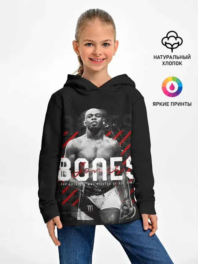 Детское худи с принтом «MMA — Bones Jones»