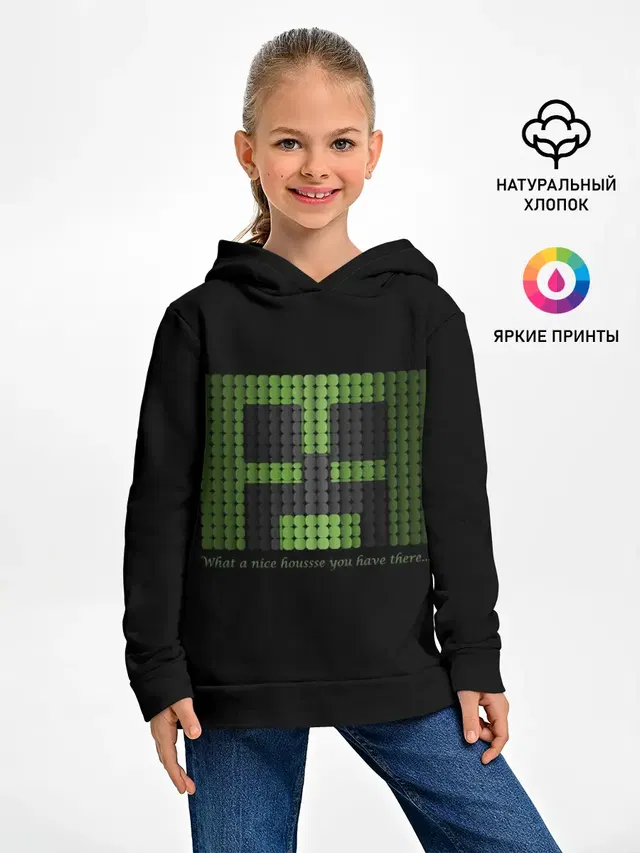 Детское худи с принтом «Майнкрафт — MINECRAFT CREEPER»