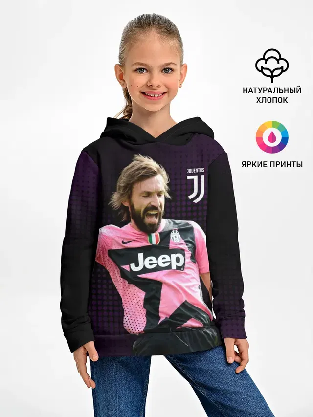 Детское худи с принтом «Ювентус — Andrea Pirlo»