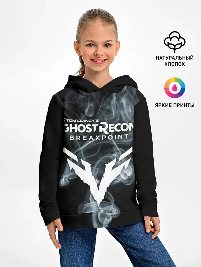 Детское худи с принтом «Разные игры — GHOST RECON BREAKPOINT»