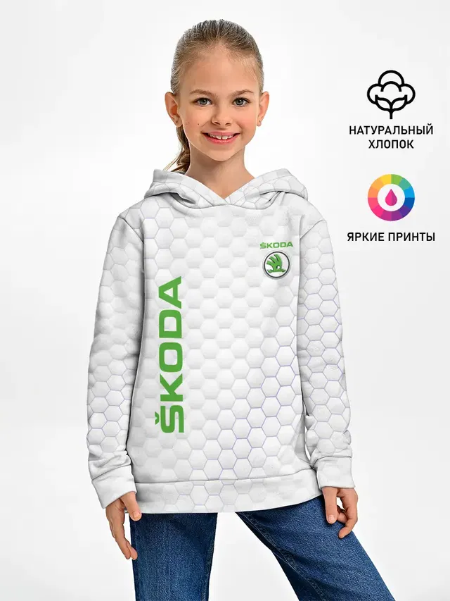 Детское худи с принтом «Skoda»