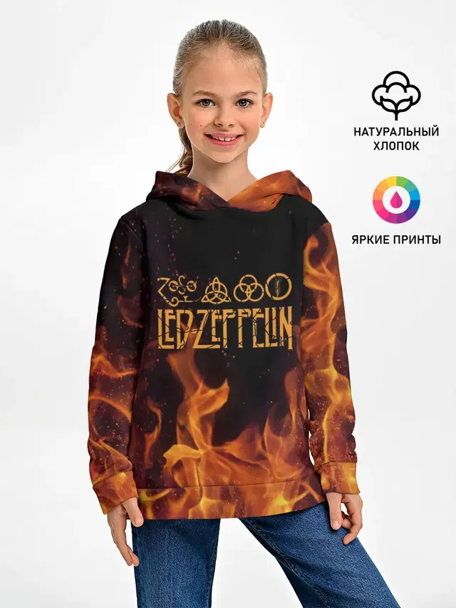 Детское худи с принтом «Led Zeppelin»